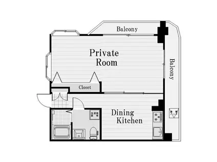 NESTY本山(1DK/2階)の間取り写真