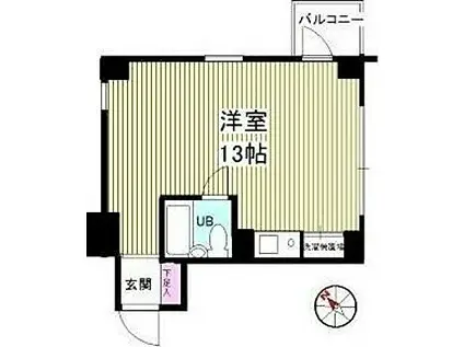 パインセンターハイツ大塚(ワンルーム/3階)の間取り写真