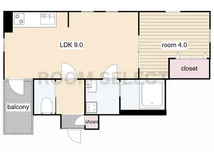 NEO中村(1LDK/2階)の間取り写真