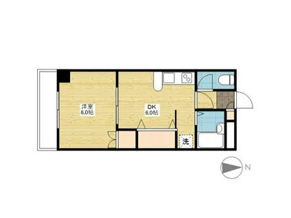 パーク三同(1DK/1階)の間取り写真