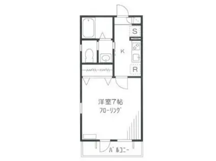 ドミールM.C(1K/2階)の間取り写真