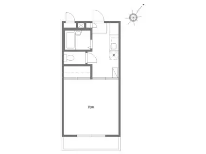 ウィンドテラス南行徳(1K/3階)の間取り写真