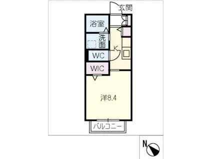 APLUSIOR 別名(1K/2階)の間取り写真