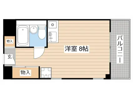 バックス大津雄琴レイクヒルズ(ワンルーム/2階)の間取り写真