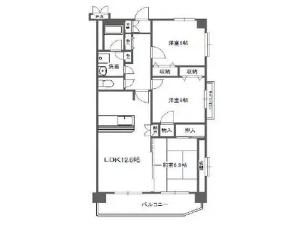 ウィングタワーズ(3LDK/6階)の間取り写真