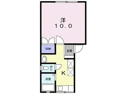 マーセル木村(1K/2階)の間取り写真