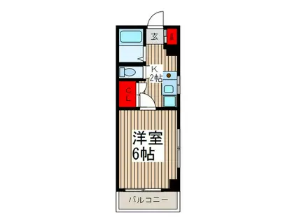 ベルヴィ(1K/3階)の間取り写真