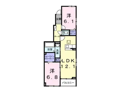 ペガサス(2LDK/1階)の間取り写真