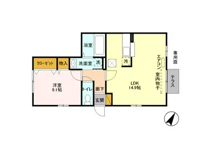 リバティ(1LDK/1階)の間取り写真