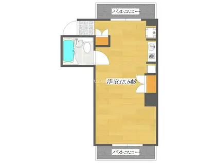 シティハイツII(ワンルーム/7階)の間取り写真