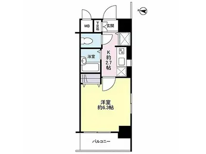 ルモンド南麻布(1K/9階)の間取り写真