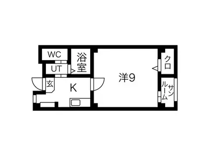 ジェイズアオイ(1K/2階)の間取り写真