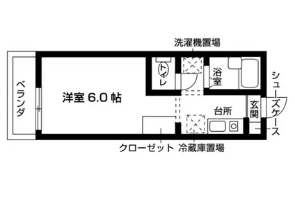 カレッジハイツ若林(1K/2階)の間取り写真