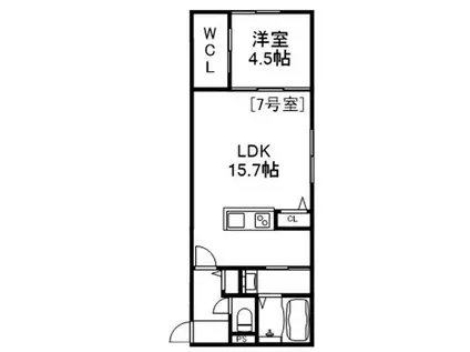 BASE NANGOU(1LDK/2階)の間取り写真