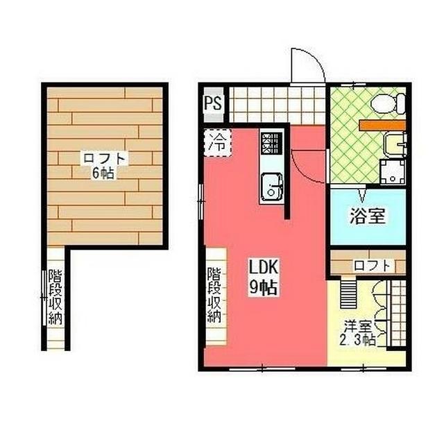 下川原VENTI(1LDK/1階)の間取り写真