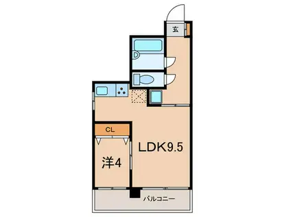 生頼第二ビル(1LDK/4階)の間取り写真