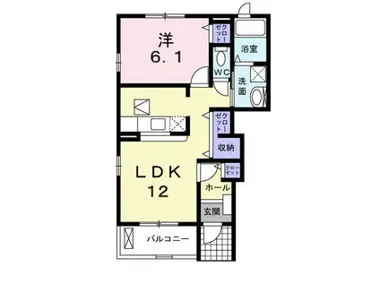 鶴見スクエアIII(1LDK/1階)の間取り写真