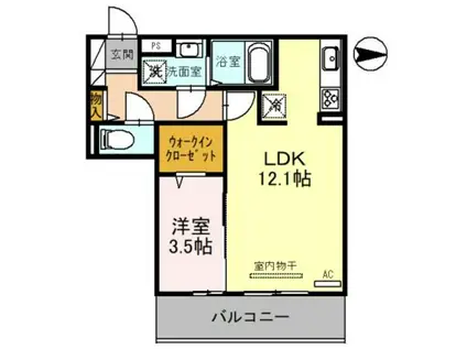 D-ROOM宇須 光(1LDK/3階)の間取り写真