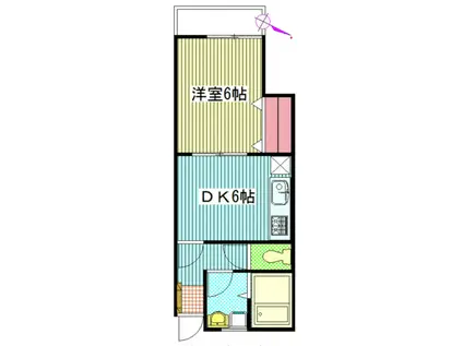 メゾン葉月(1DK/1階)の間取り写真