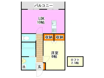 セレクトK(1LDK/2階)の間取り写真