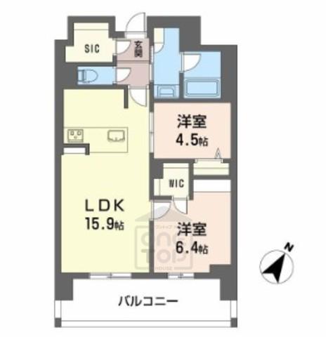 リビエナ グラン 新梅田(2LDK/7階)の間取り写真
