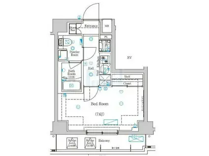 ラフィスタときわ台(1K/4階)の間取り写真