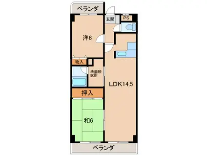 アメニティ黒田(2LDK/5階)の間取り写真