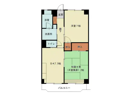 ファミリーコーポ(1LDK/2階)の間取り写真