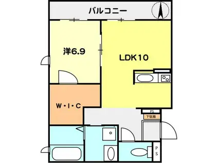 SHAMAISON エスクード(1LDK/2階)の間取り写真