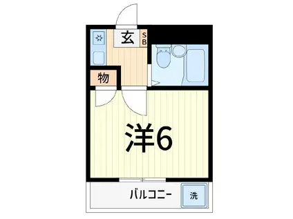 エスポワール金町(1K/2階)の間取り写真