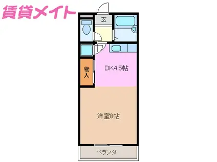 MMハイツNO.1(1DK/2階)の間取り写真