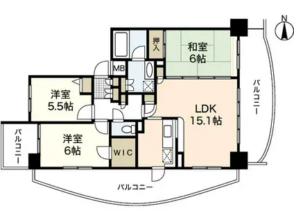 プルミエールA.CITY(3LDK/2階)の間取り写真