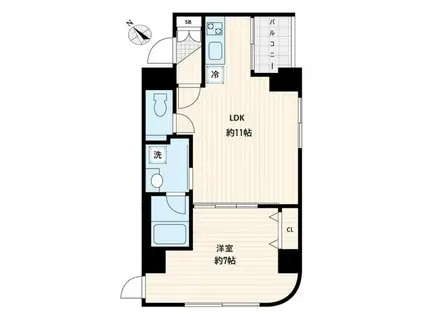 グランドゥオ小石川(1LDK/6階)の間取り写真