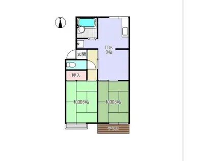 グランドタウン(2LDK/1階)の間取り写真