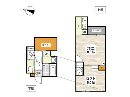 ADCパピーズ大津駅前(1K/2階)の間取り写真