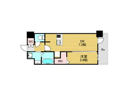 エステムコート新大阪パルス(1DK/6階)の間取り写真