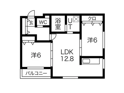 バーニーズ ヴィスタ(2LDK/3階)の間取り写真
