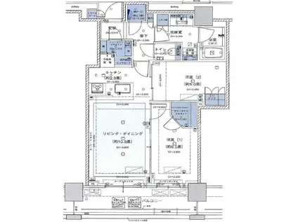 ブリリアザ・タワー東京八重洲アベニュー(2LDK/18階)の間取り写真