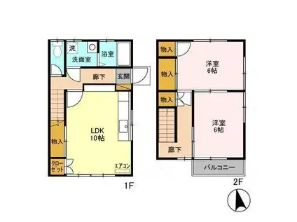 ドリームハイツスズキ3(2LDK/1階)の間取り写真