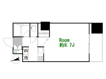 ランドステージ北千住ジョイフロント(1K/2階)の間取り写真