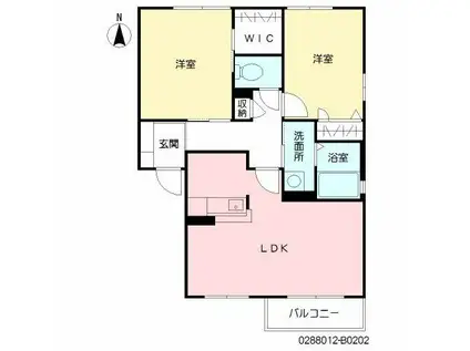 メゾンエクサランB棟(2LDK/2階)の間取り写真