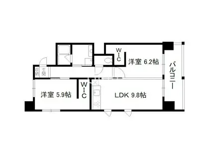 IL ROSSO堀川六角(2LDK/7階)の間取り写真