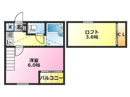 パーク・アベニュー元住吉(1K/1階)の間取り写真