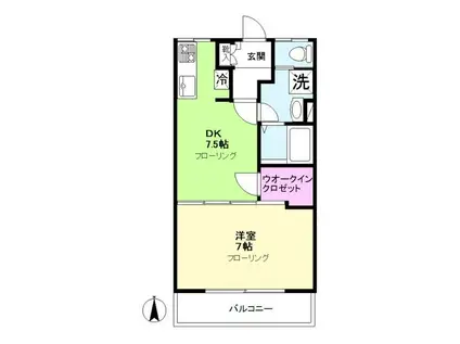 コスモ千鳥(1DK/1階)の間取り写真