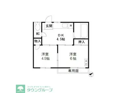 ワコーハイツ(2DK/1階)の間取り写真