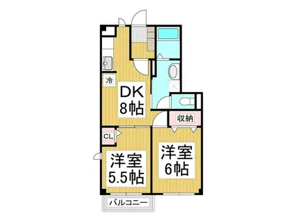 エイコーンA(2DK/1階)の間取り写真