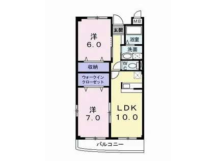 シエロ・モンターニャ(2LDK/3階)の間取り写真