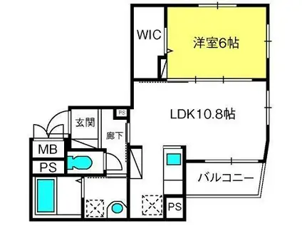 フィオーレ静 吉敷町(1LDK/1階)の間取り写真