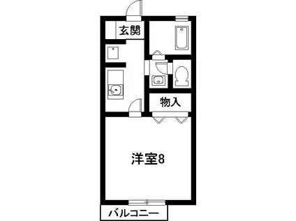 メゾンモンテソレイユ(1K/1階)の間取り写真