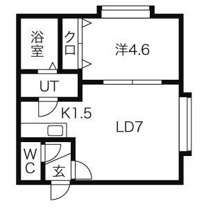 NUコートI(1LDK/3階)の間取り写真